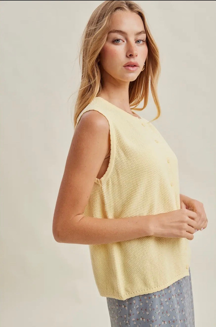 Daisy Button Sweater Vest