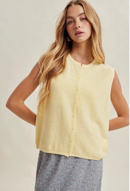 Daisy Button Sweater Vest