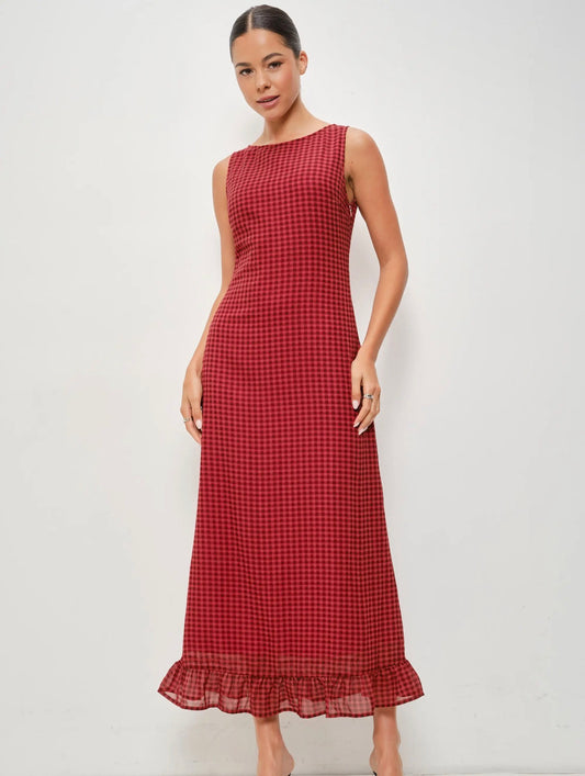 Aella Gingham Maxi Dress *Preorder*