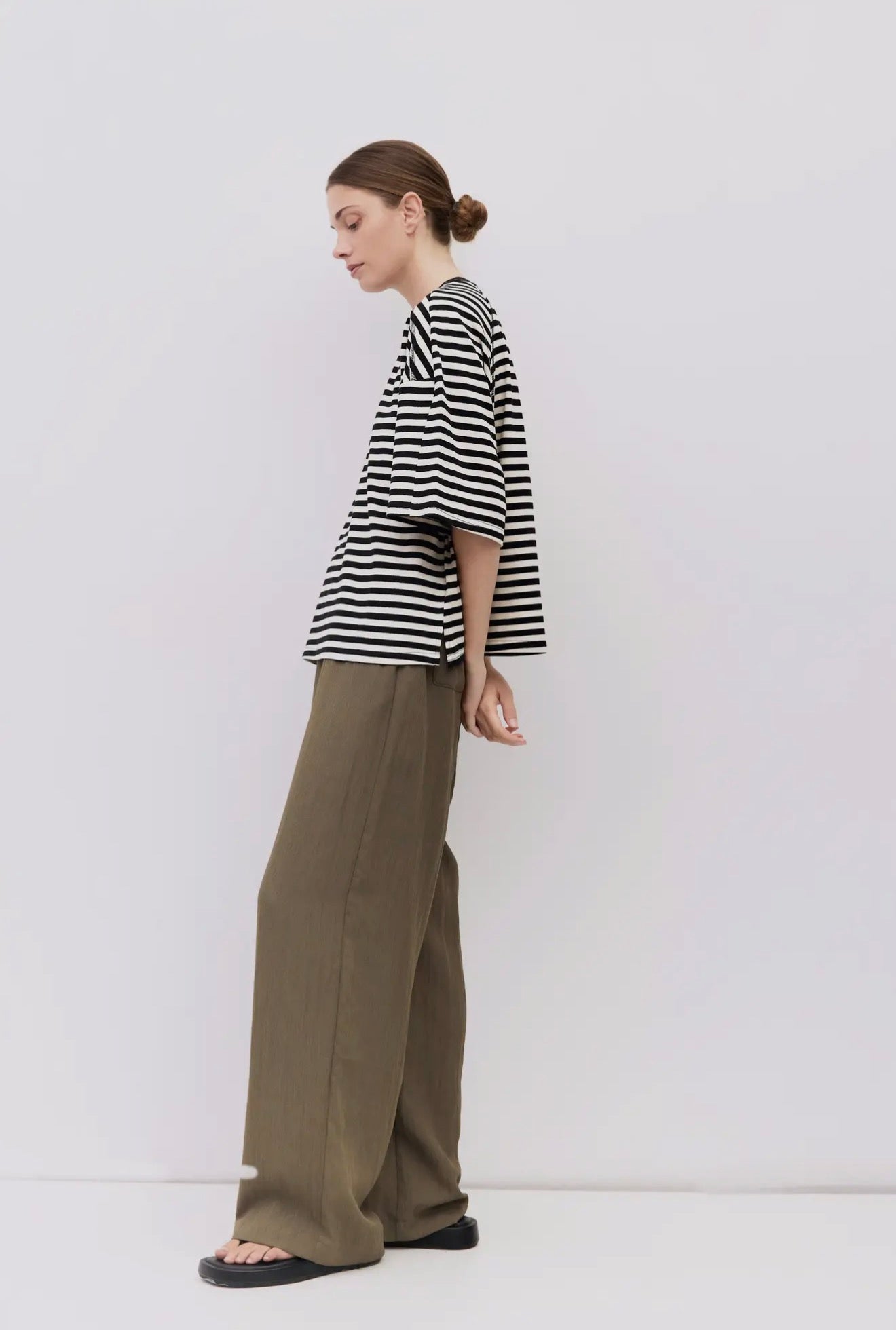 Striped Boxy Elbow Tee